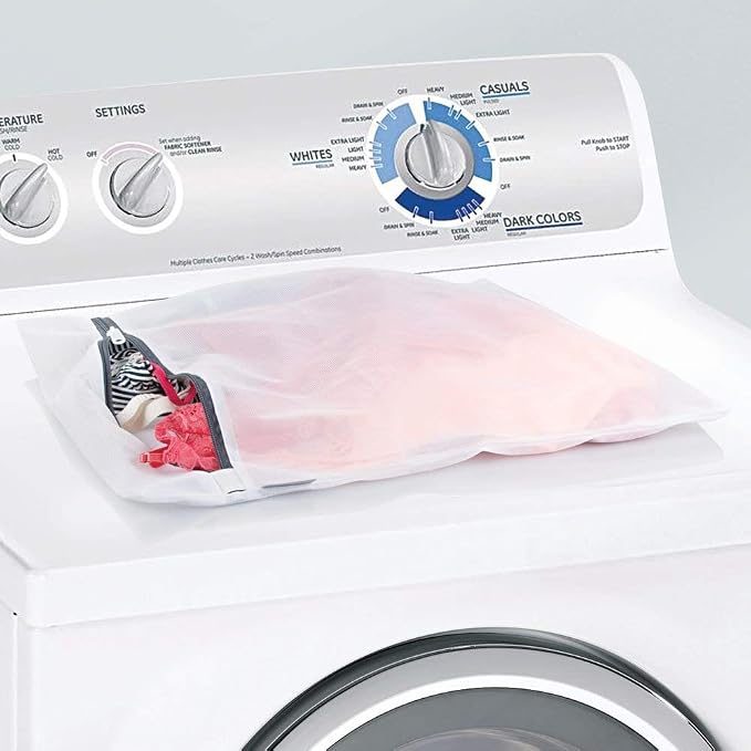 iDesign Medium Mesh Laundry Bag for Delicates - White - Image 3