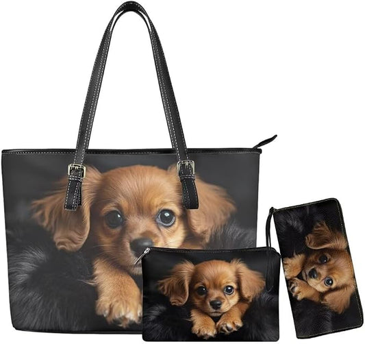 Women Purse Handbags Wallet Sets Leather Shoulder Tote Bag for Women,Top Handle Purse with Wrist Wallet Bag by Unknown