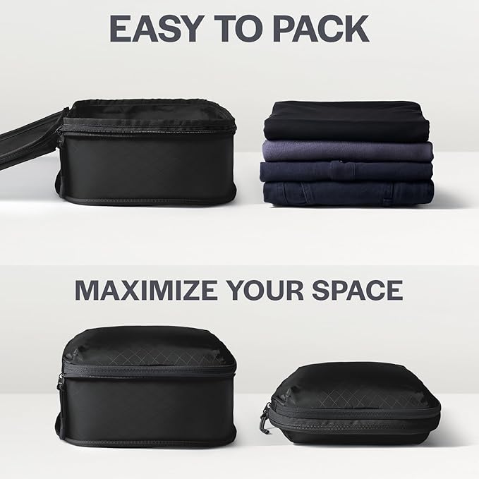 Aerotrunk Ultralight Compression Packing Cubes - Lightweight Travel Organizers for Suitcases and Luggage (3-Pack, Black) - Image 5