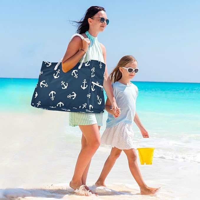 senya Large Beach Shoulder Bags Canvas Tote Water Resistant for Gym Travel Daily - Image 2