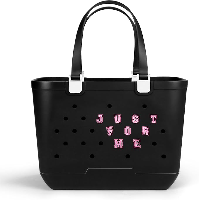 X-Large Rubber Beach Tote Bag, 18.9 "L x 9.4 "W x 13.8 "H Waterproof EVA Beach Totes with Zipper Pocket - Image 5