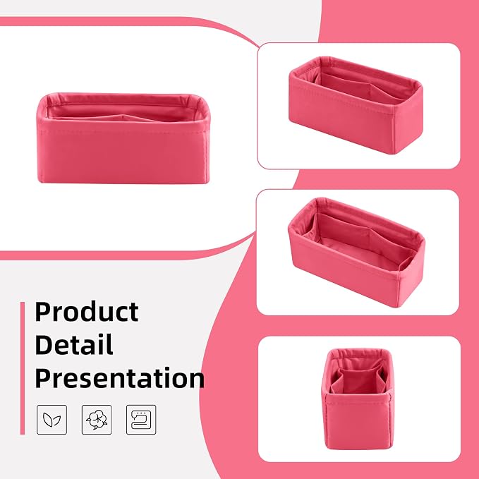 DGAZ Silk Purse Organizer Insert Fits LV Speedy 16/20/25/30/35/40/45 bags，Silky Smooth Bag Organizer，Luxury Handbag & Tote Shaper(Rose lipstick,SP16) - Image 6