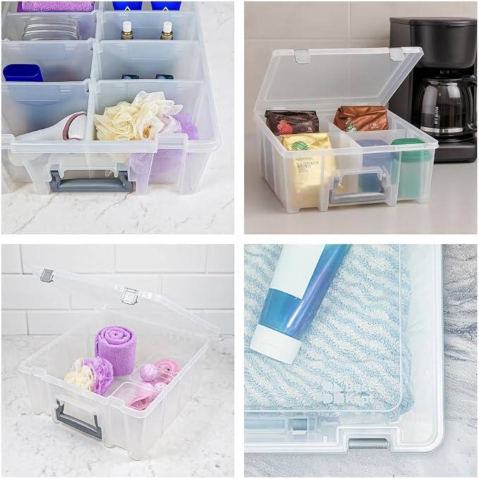 Best Kept Super Satchel Double Deep Compartment Box - Art Storage with 8 Removable Compartments | Smart Closure for Craft Supplies, Home & Office Improvement - Image 6