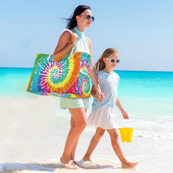 senya Large Beach Shoulder Bags Canvas Tote Water Resistant for Gym Travel Daily - Image 2