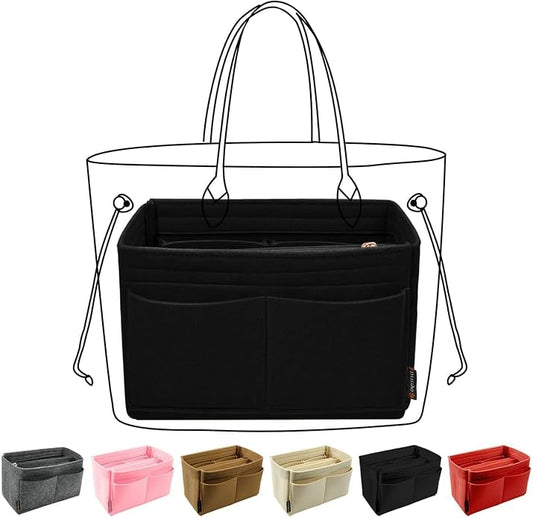 OMYSTYLE Purse Organizer Insert, Felt Tote Bag Organizer Insert with 5 Sizes, Handbag Dividers for Inside Purse, Compatible with Longchamp, Neverful, Speedy and More by OMYSTYLE