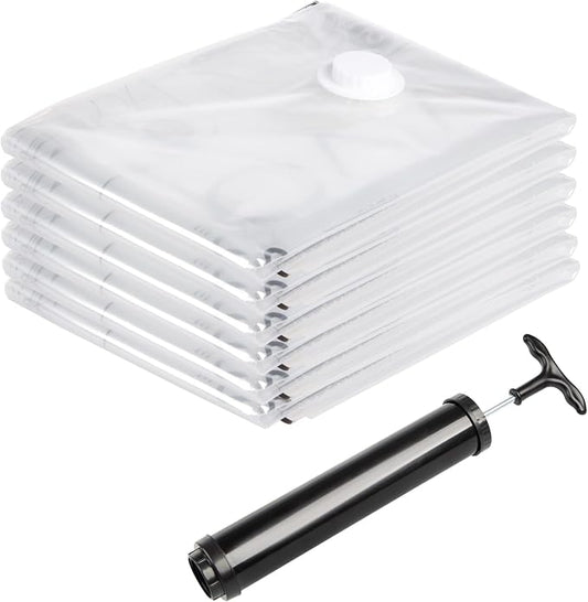 LEVIVO Vacuum Bag for Space-Saving Storage, 6-Piece Set, incl. Hand Pump for Travelling by LEVIVO