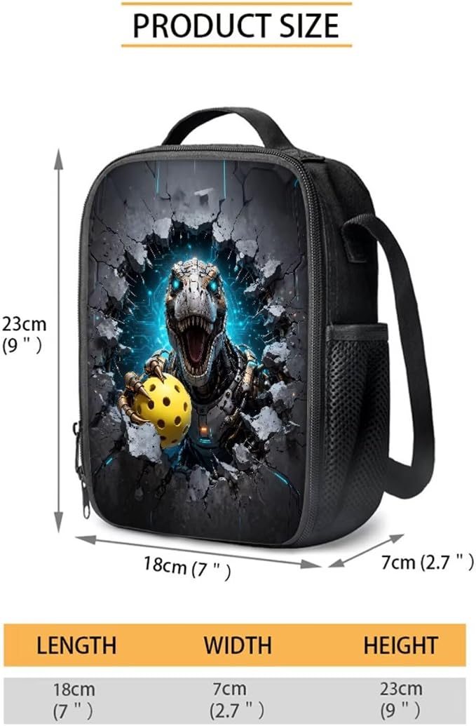 Forchrinse Dinosaur Backpack for Boys 8-10 10-12 Kids Pickleball School Backpack with Lunch Box Pencil Case 3 PCS Kids Bookbag for Elementary Japanese-Style School Bag - Image 4