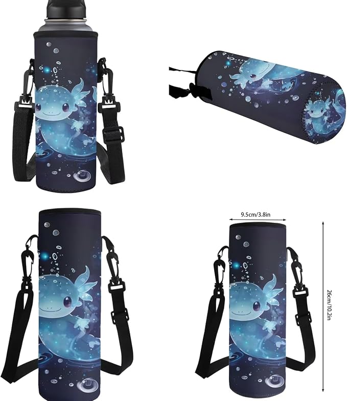 Personalized Blue Axolotl Backpack for School Girls 3rd Grade Preppy with Lunch Box Set 4 in 1 Elementary Custom Bookbag Lunchbox Pencil Case Water Bottle Holder 17in Back Pack Book Bags - Image 7