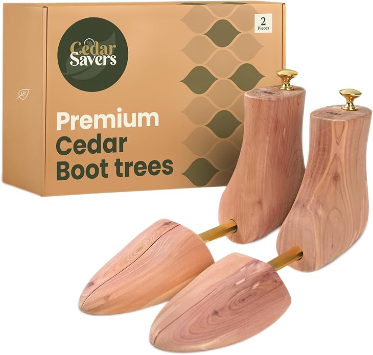 Cedar Boot Tree for Men - Natural Aromatic Wood Boot Tree Grown In USA, For Boots & Shoes, Storage Bag Included by CedarSavers