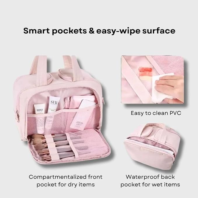 Toiletry Bag,Toiletry Bag, Waterproof Lightweight Large Wide-Open Travel Toiletry Bags, Puffy Cosmetic Makeup Bag for Traveling, Accessories, Essentials, Toiletries (Purple) - Image 4