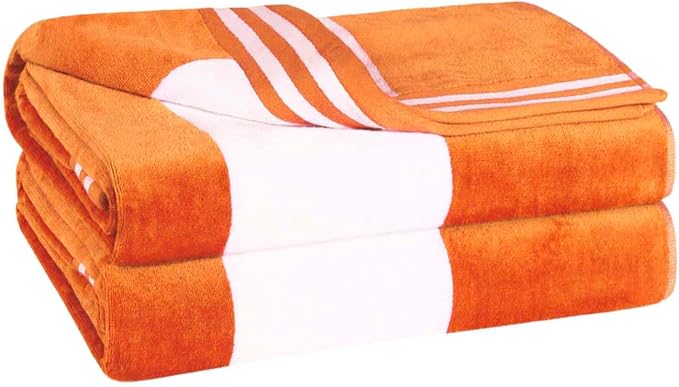 Superior Oversized Beach Towel, Orange (Set of 2) - Image 5