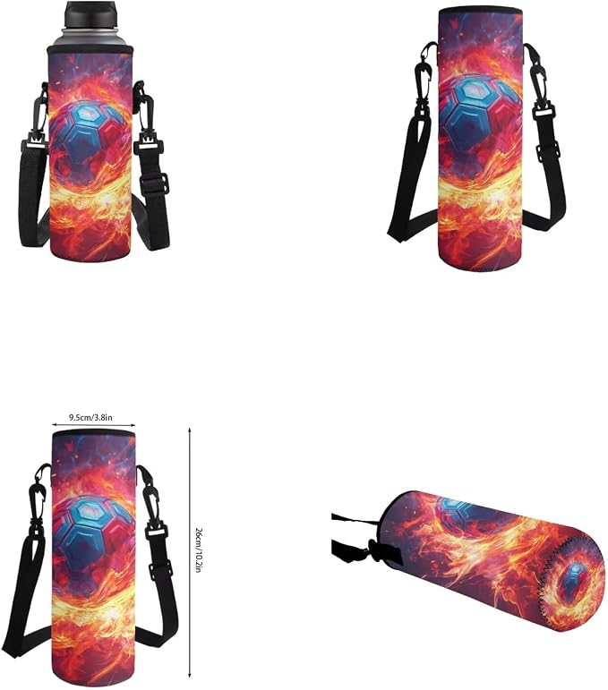 Fire Soccer Backpack for Boys Kids Backpack with Lunch Box Water Bottle Pouch and Big Pencil Case 4PCS Set Bookbag with Front Pocket 17" Sturdy Elementary School Bag Back to School Essentials - Image 6