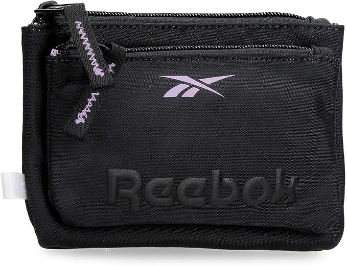 Reebok Linden Toiletry Bag Two Compartments Black 17x9x2 cms Polyester, Black/White, Neceser Dos Compartimentos, Toiletry Bag by Reebok