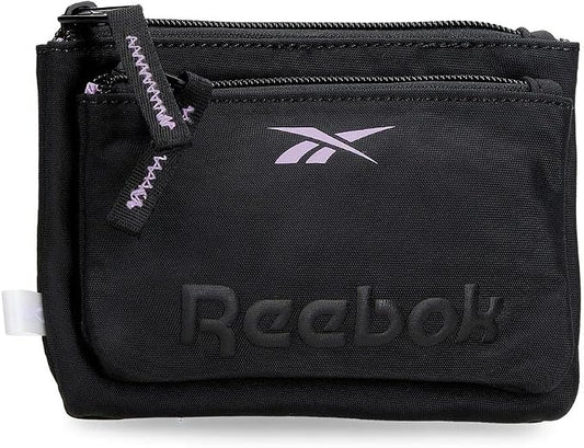 Reebok Linden Toiletry Bag Two Compartments Black 17x9x2 cms Polyester, Black/White, Neceser Dos Compartimentos, Toiletry Bag by Reebok