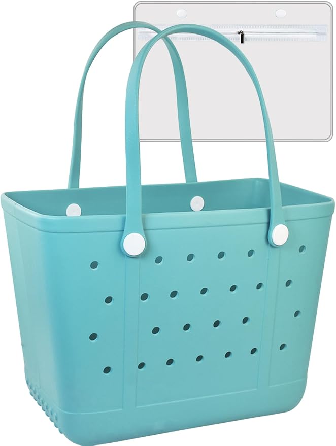 Beach Tote Bag for Women, Rubber Beach Bag Waterproof Sandproof, Extra Large EVA Tote Bag Boat Bag by Uwyriwooq