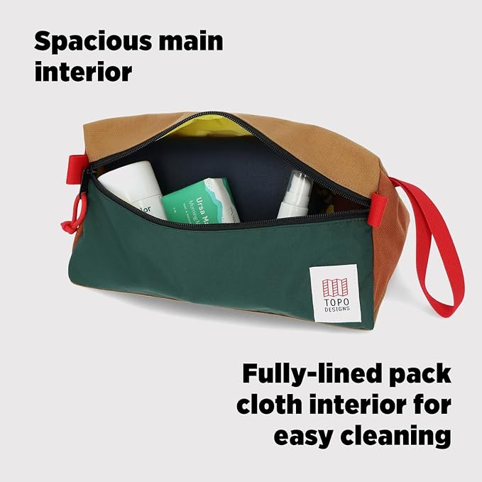 Topo Designs Dopp Kit - Travel Bag for Personal Care Essentials, Self Standing Triangular Shape, Fully Lined for Easy Cleaning, Recycled Nylon (Navy) - Image 4