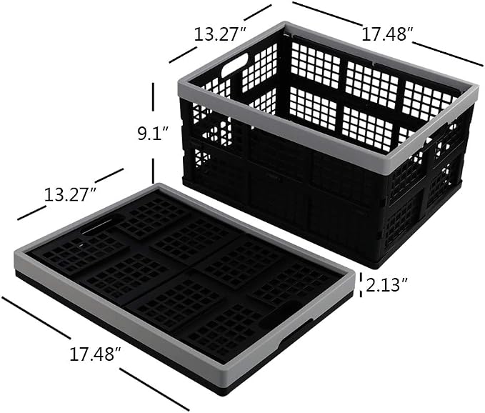 34-Liter Collapsible Storage Crates/Stackable Storage Container Basket, Set of 4 - Image 2