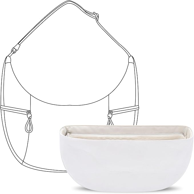 Purse Organizer Insert for Moon-Shaped Handbags (Medium) — Compatible with M Slouchy 6L | Lightweight Slim Curved Bottom Liner ——Size 05 (11.4" L x 5.1" H x 4.1" D) by FANJIProject
