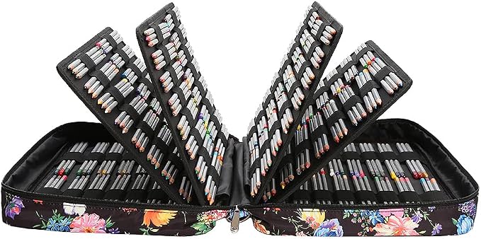 Lbxgap Portable Colored Pencil Case Holds 480 Slots Pencils or 320 to 328 Gel Pens Large Capacity Pencil Organizer with Handle Strap Handy for Colored Pencils & Gel Pen - Image 3