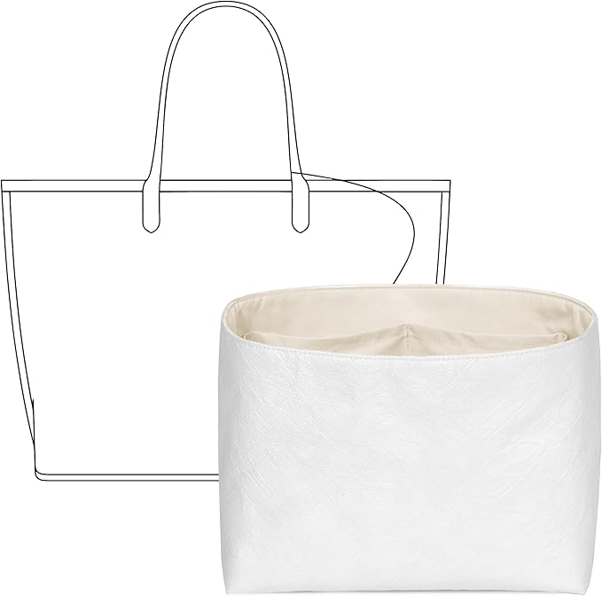 Tote Bag Organizer Insert for Anjou GM Handbag,Custom Fit Inside Premium Craie Lightweight WaterResistant Purse Insert with Cup Holder Accessories by FANJIProject