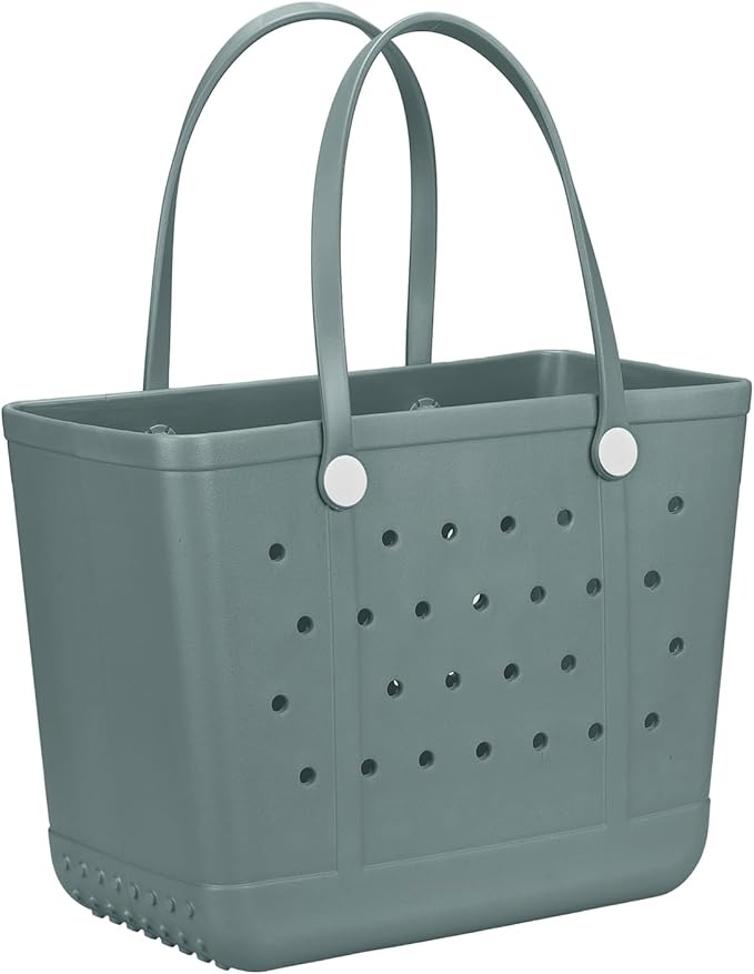 Rubber Beach Bag for Women, Waterproof Travel Tote Bags for Beach | Waterproof Sand-proof Tote Bags with Zipper Pocket, Durable Lightweigh Tote Bag for Outdoor by Unknown