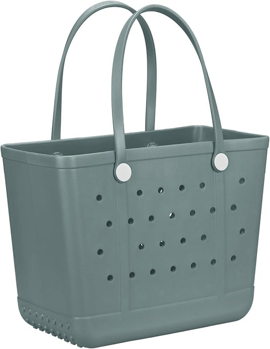 Rubber Beach Bag for Women, Waterproof Travel Tote Bags for Beach | Waterproof Sand-proof Tote Bags with Zipper Pocket, Durable Lightweigh Tote Bag for Outdoor by Unknown