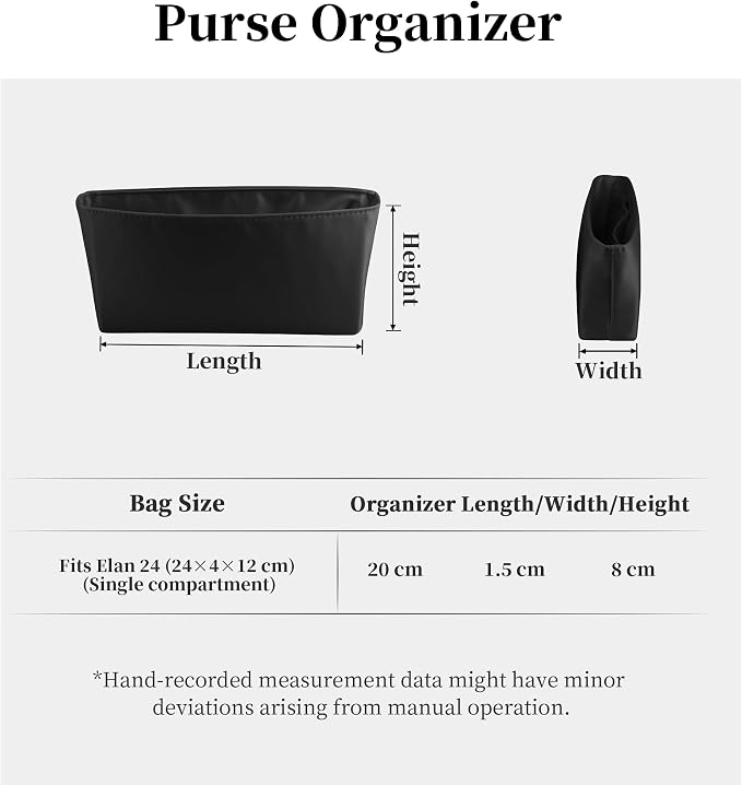 Satin Purse Organizer Insert for Constance Elan, Black | Tailored Fit, Multiple Pockets, Lightweight Satin, Purse Essentials, Ideal for Travel, Shopping, and Daily Use - Image 8