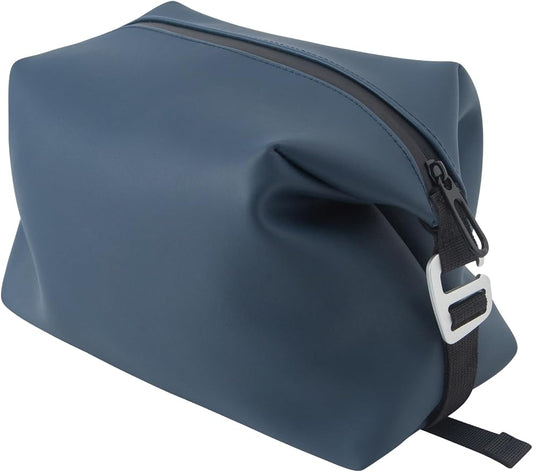 6"x 9.84" 4.5L Large Silicone Toiletry Bag,Waterproof Leakproof Foldable Travel Organizer,Dopp Kit Alternative for Men & Women,Navy Blue by Onbagway