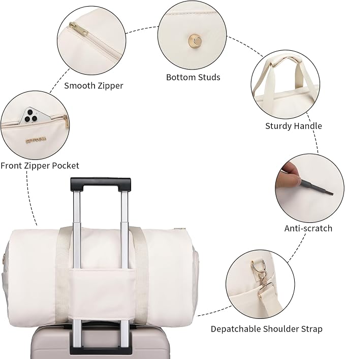 seyfocnia Convertible Carry on Garment Bag for Women, Garment Bags for Travel with Shoe Pouch 2 in 1 Hanging Suitcase Suit Bag for Women Travel Duffle Bag Garment Bag - Image 4
