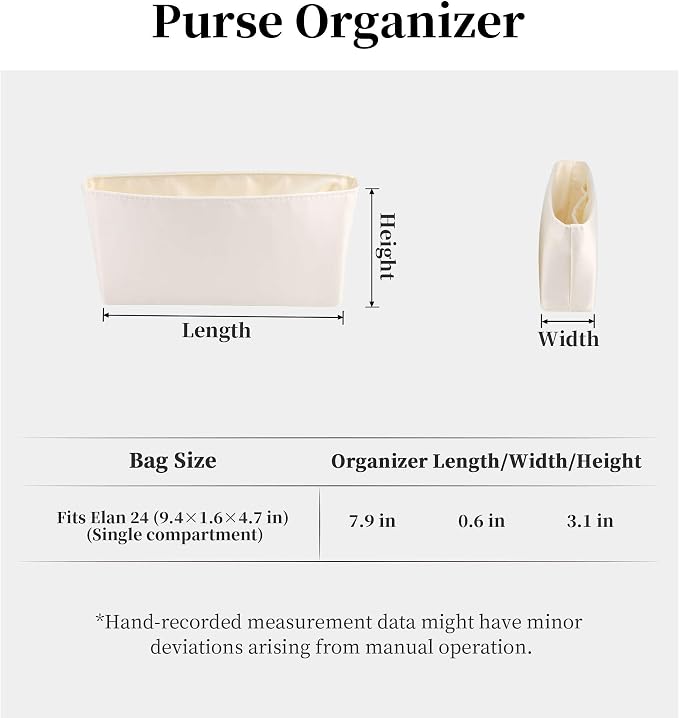 Satin Purse Organizer Insert for Constance Elan, Craie | Tailored Fit, Multiple Pockets, Lightweight Satin, Purse Essentials, Ideal for Travel, Shopping, and Daily Use - Image 7