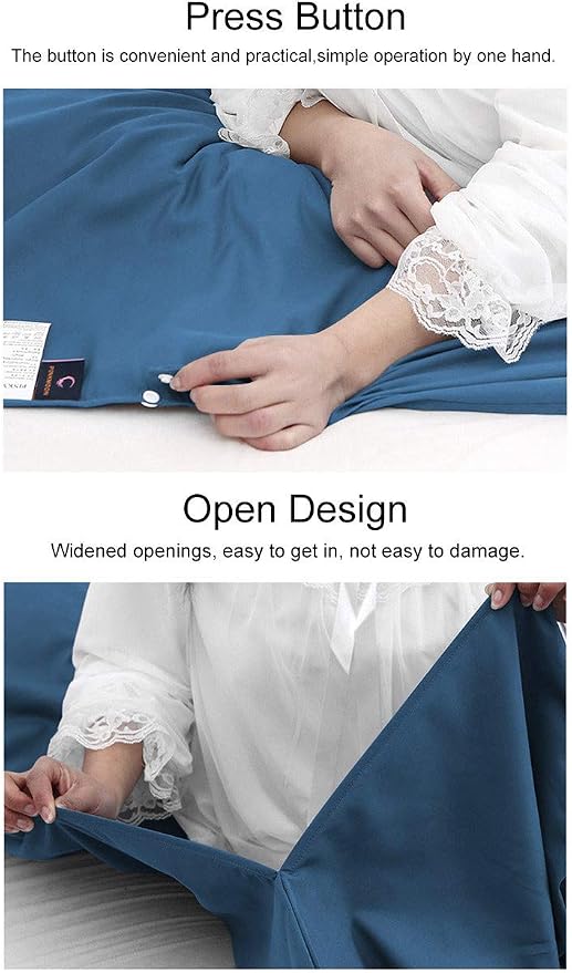 Lightweight Sleep Sack, Compact Sleeping Bag Liner Travel Sheets for Hotel | Soft Breathable Adult Sleep Sack, 4 Season Travel Sheet for Hostel Camping Backpacking Hiking, Machine Washable, 3 Sizes - Image 2