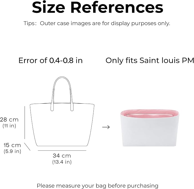 Purse Tote Bag Organizer Insert for ST Louis PM Handbag, Custom Fit Inside Premium Lightweight Water Resistant Purse Insert with Zipper Rose Sakura - Image 2