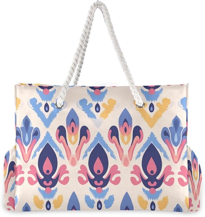 senya Large Beach Shoulder Bags Canvas Tote Water Resistant for Gym Travel Daily - Image 4