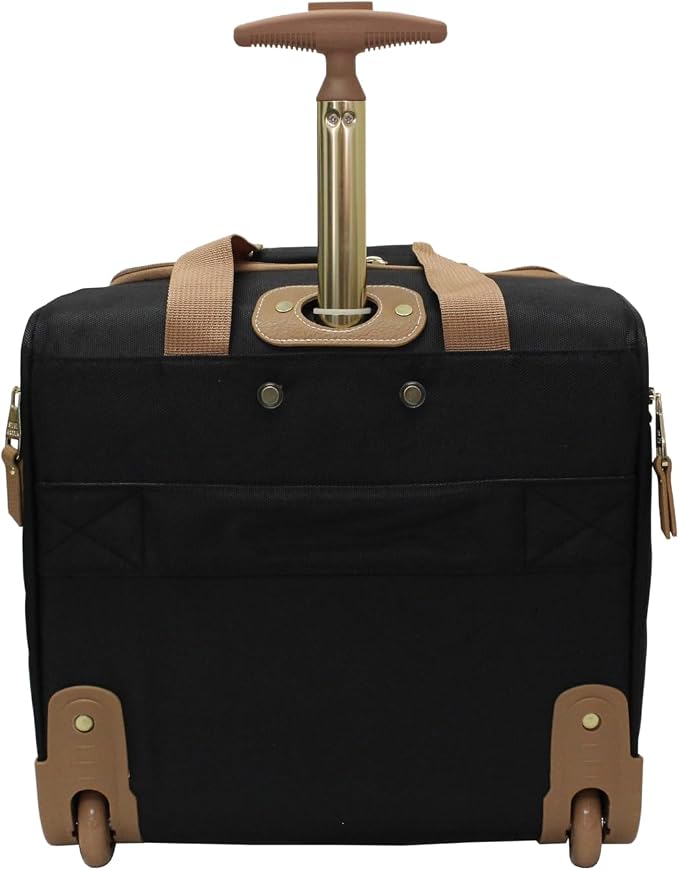 steve madden Designer 15 Inch Carry on Suitcase- Small Weekender Overnight Business Travel Luggage- Lightweight 2- Rolling Spinner Wheels Under Seat Bag for Women (Harlo Black) - Image 3
