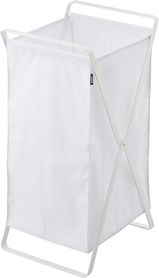 Yamazaki Home Laundry Basket - Foldable Storage Hamper Organizer Steel One Size White by Unknown