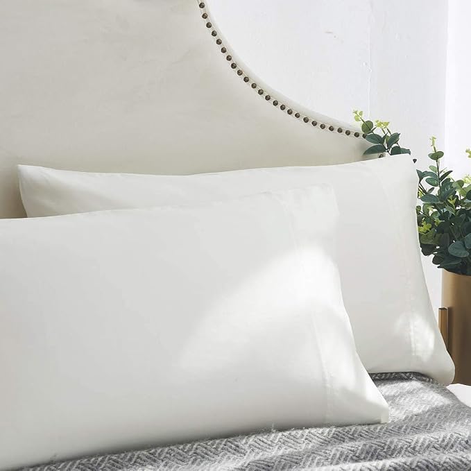 100% Supima Cotton 600 Thread Count King Pillowcases Set of 4, Luxury Hotel Pillow Cases,Soft & Silky Sateen Weave, Premium Quality KPC Pillowcase 4 Pieces (White, King*4 pcs) - Image 5