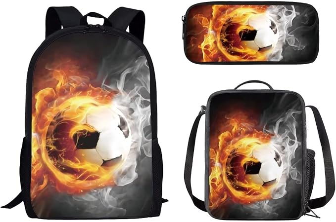 AFPANQZ Kids Backpack 3 Pieces Set Large Capacity School Bags with Heat Insulated Lunch Bags Small Pencil Bags 3 Pack by AFPANQZ