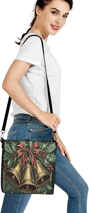HUGS IDEA Boho Bags for Women Leather Handbag Shoulder Bucket Crossbody Purse - Image 5