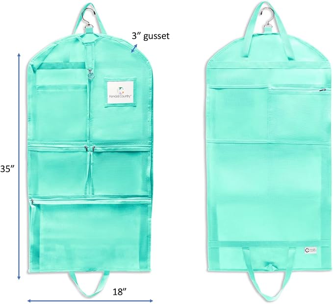 Premium Waterproof Dance Garment Bag,35 inch Clothes Bag with Gusset, 5 Pockets & Side Zip for Dance Costumes, Beauty Pageants, Cheer & More. Best for younger performers with small costume pieces. - Image 3