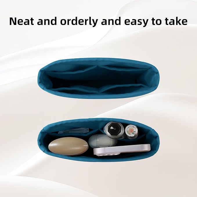 DGAZ Silk Purse Organizer Insert for Evelyne Bag(Blue Jean,TGM) | Soft and Lightweight,Perfect Fit,Multi-pocket Storage,Bag Protector,Luxury Bag Care,Handmade,for Smooth Bag Organizer - Image 5