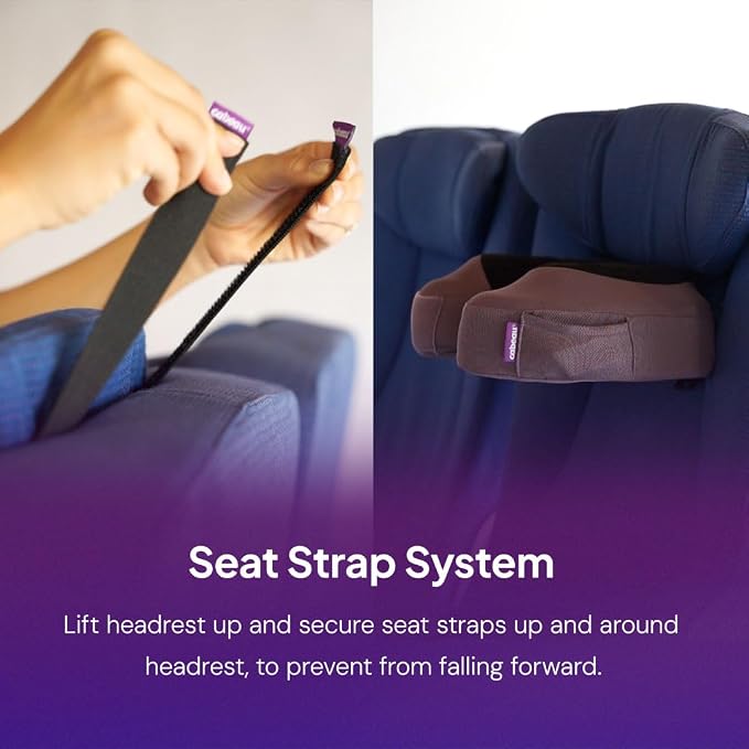 Cabeau Slim TNE-S3 Deluxe Luxury Travel Neck Pillow for Airplanes with Patented Seat Strap and Head Hold Technology (Olive) - Image 4