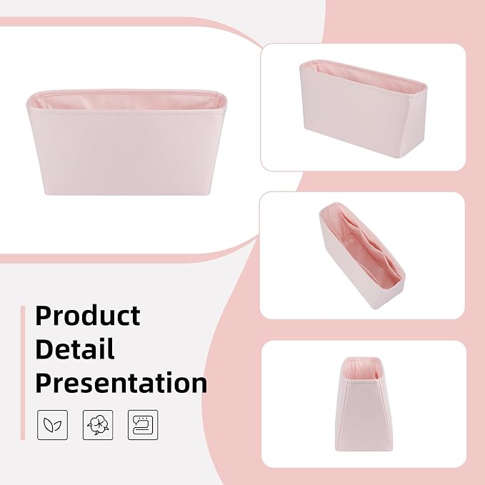 DGAZ Purse Organizer Insert Fits Neverfullbag BB/PM/MM/GM，Silk Bag Organizer，Luxury Handbag & Tote Shaper(Pink,BB) - Image 6
