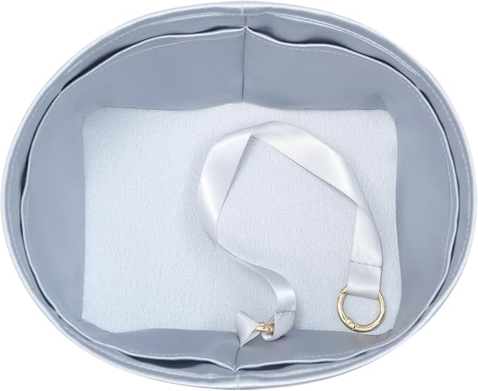 Fits for Picotin 18 Bag Insert, Premium Silk Purse Organizer Insert, Smooth Touch & Lightweight， Luxury Handbag Organizer with Gift Box Fits For Hermes(PC18,Blue Pale) - Image 9