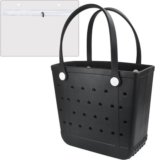 Rubber Beach Bag for Women, Waterproof Travel Tote Bags for Beach | Waterproof Sand-proof Tote Bags with Zipper Pocket, Durable Lightweigh Tote Bag for Outdoor by Unknown