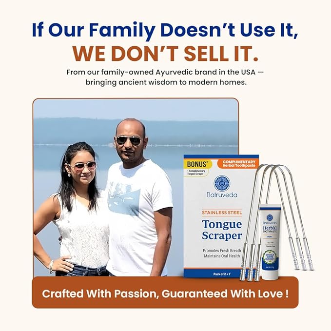 Tongue Scraper for Adults with Herbal Toothpaste, 100% Stainless Steel, Reduce Bad Breath, Tongue Scrubber, Easy to Use, Tongue Cleaner for Oral Care & Hygiene (Stainless Steel Tongue Scraper, 3 Pack)