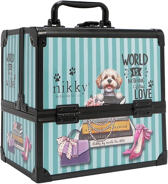 Nicole Lee Nikky Bag Multi-Tier Cosmetic Organizer Case, EIFFEL DREAMS, PVC and Aluminum Frame (MEANT TO LOVE YOU) - Image 5