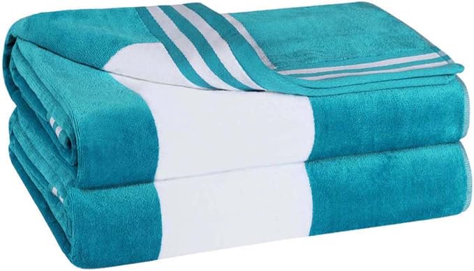 Superior Oversized Beach Towel, Turquoise (Set of 2) - Image 5