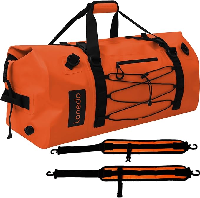 80L Dry Bag Large Waterproof Bag Roll-Top Heavy Duty Fishing Duffel Bag with Durable Straps & Handles for Kayaking Paddle boarding Boating Rafting Fishing by Lanedo