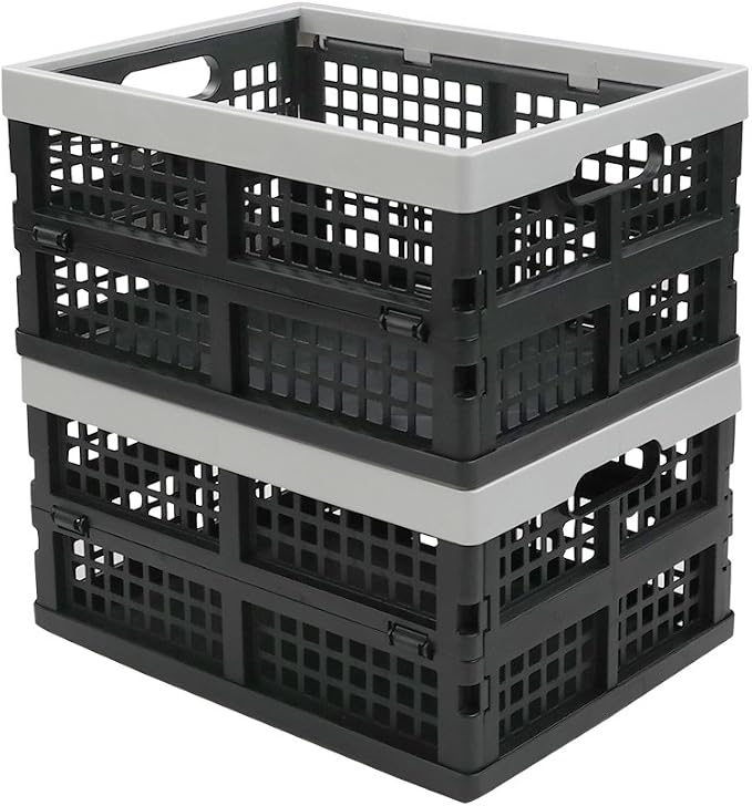 16-Liter Collapsible Storage Crates/Stackable Storage Container Basket, Set of 2 - Image 3