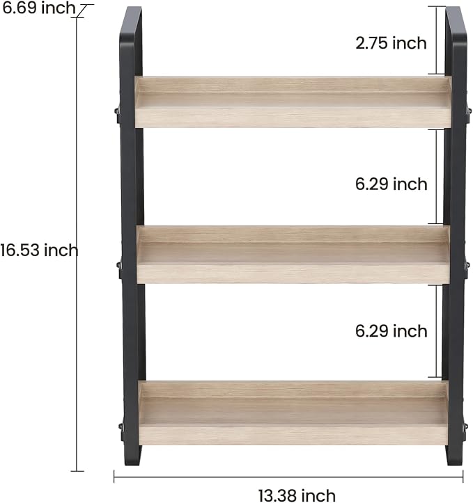 HNRLOY Bathroom Counter Organizer,Bathroom Countertop Organizer,Counter Shelf,Countertop Storage,Organization and Storage,Makeup Shelf,Sink Caddy(Burlywood 3 Tier) - Image 3